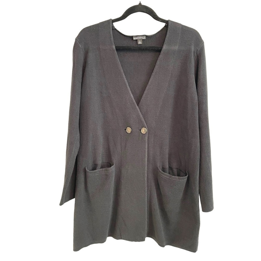 J. Crew Mercantile Grandma-core Black Two Button Knit Sweater Sz. Small Cardigan